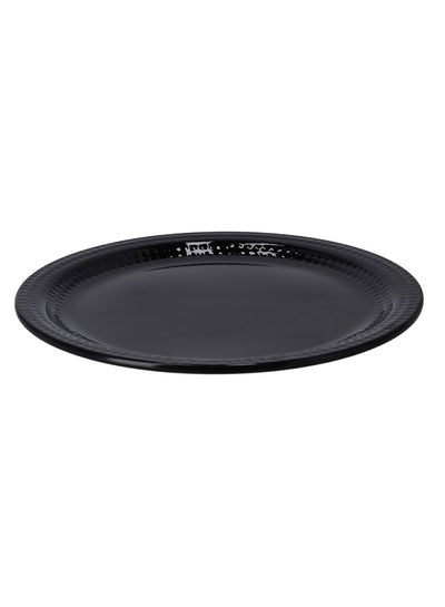 Buy Melamine Dinner Plate Black 11inch in UAE