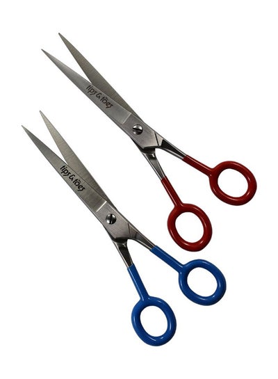 Buy 2-Piece Professional Barber Scissors Multicolour 17cm in Saudi Arabia