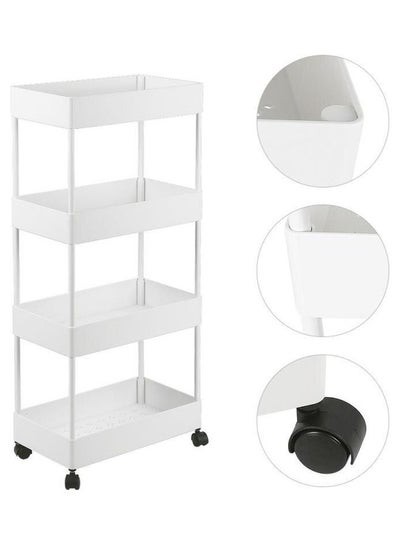 Buy 4-Layers Cart White 12x90x40cm in Saudi Arabia