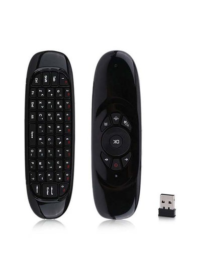 Buy 2.4G Air-Mouse Wireless-Keyboard Gyroscope Remote Control Black in Egypt