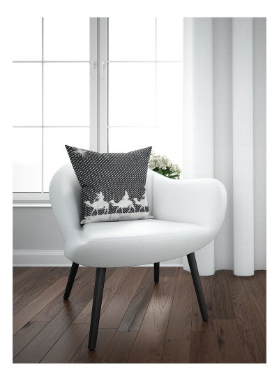 Buy Textured Printed Decorative Cushion Black 45x45cm in UAE