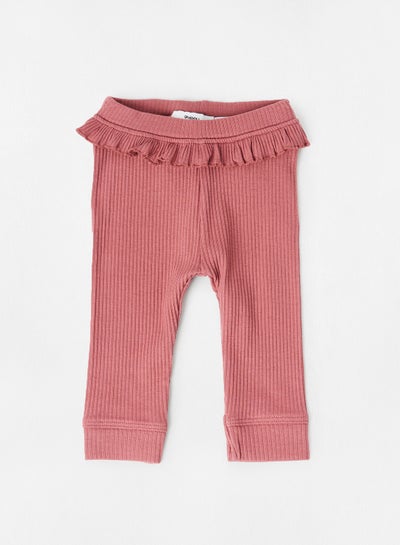 اشتري Baby Girls Organic Ruffle Leggings Pink في الامارات