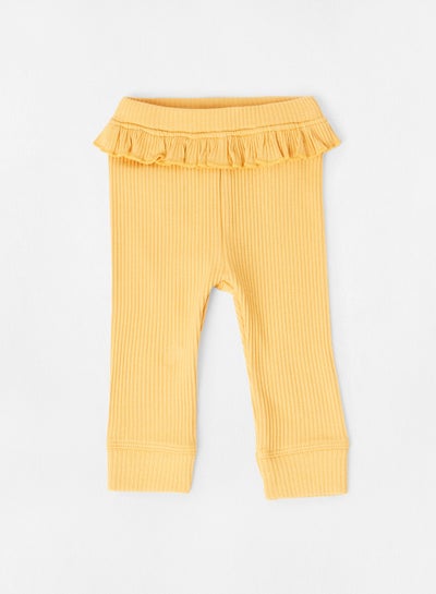 اشتري Baby Girls Organic Ruffle Leggings Yellow في السعودية