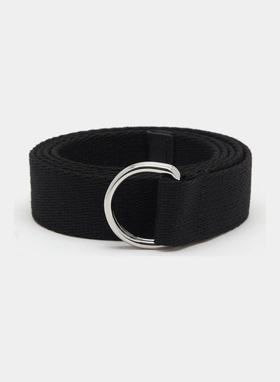 Buy Textured Slider Buckle Belt Black in Saudi Arabia