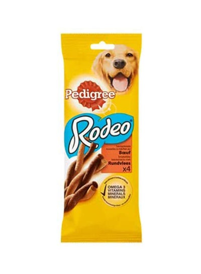 Buy Rodeo Tasty Beef Chewy Twists For Dogs Multicolour 70grams in UAE