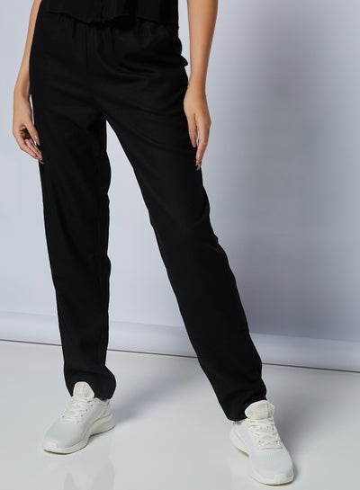 Buy Basic Regular Fit Pants Black in Egypt
