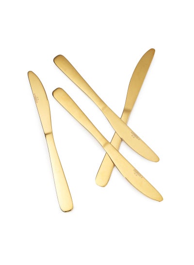 Buy 6-Piece Cranston Dinner Knife Set Gold in Saudi Arabia