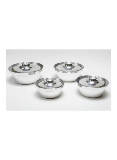 Buy 4-Piece Aluminium Cookware Pot Set Silver 22cm in Saudi Arabia