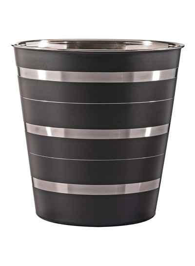 Buy High Quality Sturdy And Durable Environmentally Friendly Long Lasting Rims Dustbin Black/Silver 9Liters in Saudi Arabia