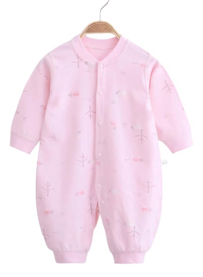 اشتري Baby Girl Infant Romper Pink Outfit Jumpsuit Soft Cotton Dress Sleepsuit Onesies Full Sleeve Light Pink في الامارات