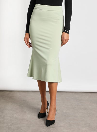 Buy High waist mermaid skirt Pastel Green in Saudi Arabia