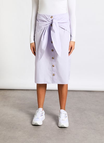 Buy Front button A-Line skirt Lilac in UAE