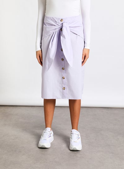 Buy Front button A-Line skirt Lilac in Saudi Arabia