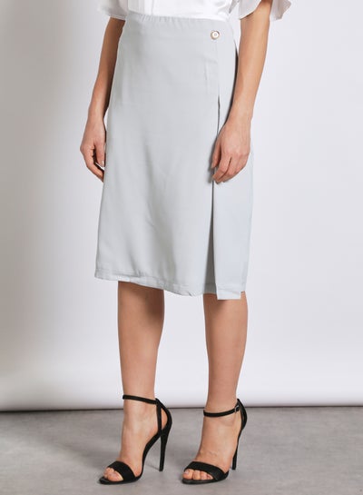 اشتري Women's Casual Midi Straight Solid Skirt رمادي في السعودية