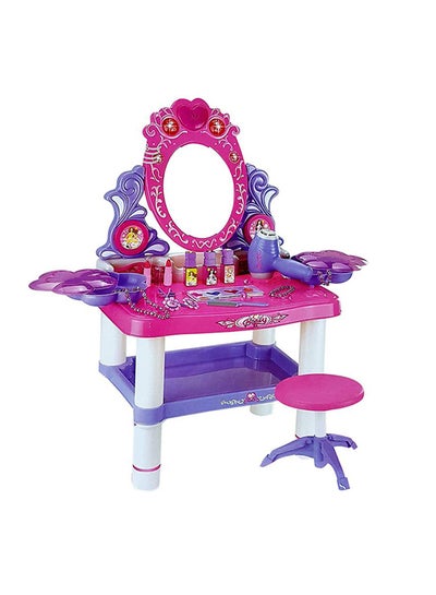 Buy Lightweight Compact Pretend Beauty Dresser Vanity Makeup Play Set For Girls 62x33x64cm in Saudi Arabia