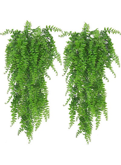 اشتري 2-Piece Artificial Ivy Leaf Boston Fern Fake Greenery Green 33.4inch في الامارات