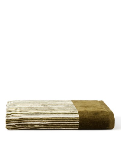 Buy Yarn Dyed Cotton Towel Kight Green 80x160cm in UAE