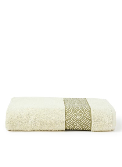 اشتري Terry Towel With Fancy Jacquard Border Green 70x140cm في الامارات