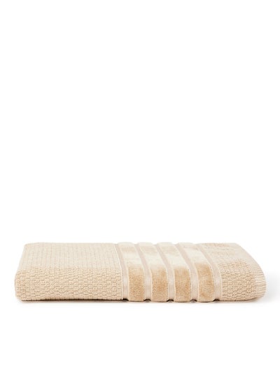 Buy Terry Towel With Viscose Border Brown 70x140cm in UAE