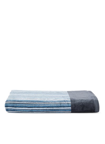 Buy Yarn Dyed Cotton Towel Blue 70x140cm in UAE