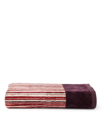 Buy Yarn Dyed Cotton Towel Maroon 80x160cm in UAE