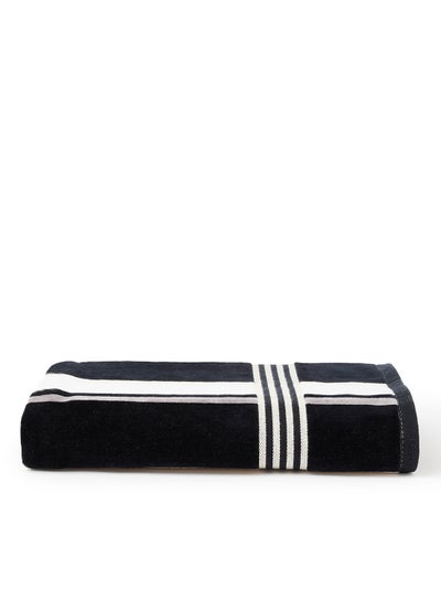 اشتري Yarn Dyed Multi Color Stripe Bath Towel Black 80x160cm في الامارات