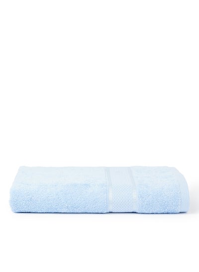 Buy Towel 100% Cotton Terry Dyed 500 Gsm Ultra Soft Viscose Border Bath  Blue 70x140cm Blue 70x140cm in UAE