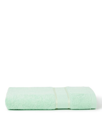 Buy Terry Dyed Bath Towel With Viscose Border Green 80x160cm in UAE