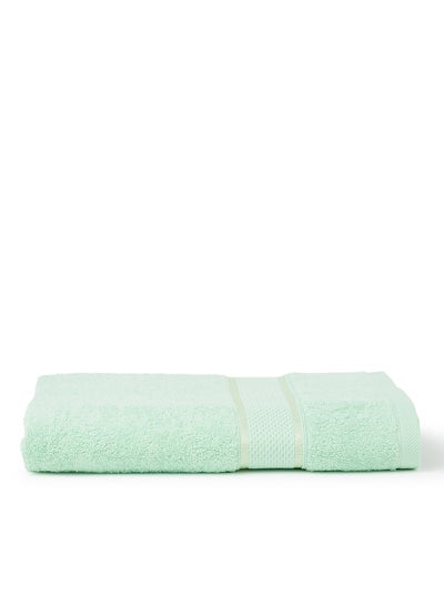 Buy Terry Dyed Bath Towel With Viscose Border Green 70x140cm in UAE