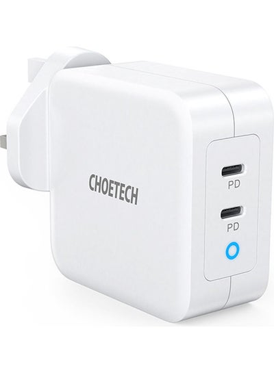 اشتري 2 USB C PD Port 100W Wall Charger White في السعودية