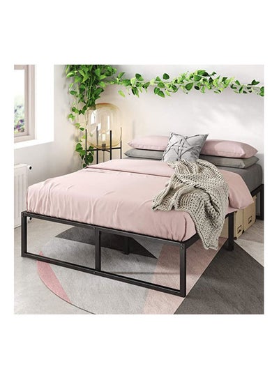 Buy 14-Inch Metal Platform Bed Frame with Steel Slat Support and Mattress Foundation Black 74.5 x 38 x 14inch in UAE