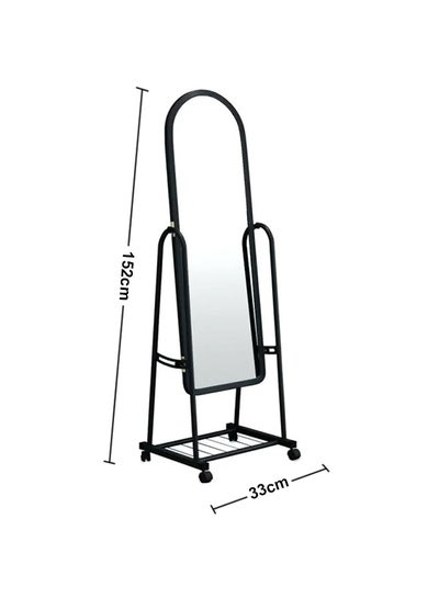 Buy Simple Elegant Simple Elegant Mirror With Sturdy Holder Black 33x152cm in Saudi Arabia