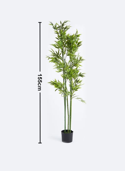 Buy Artificial Bamboo Tree With Pot Green/Brown 155cm in Saudi Arabia
