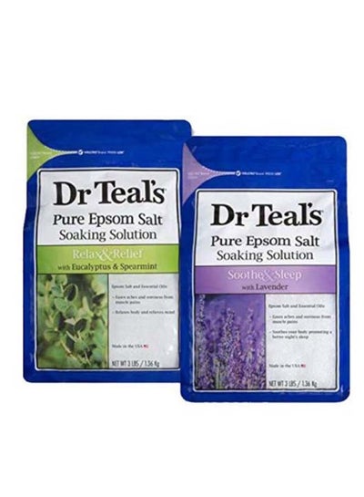 Buy 2-Piece Epsom Salt Bath Soaking Solution 1.36kg in UAE