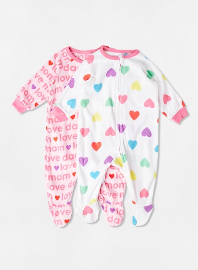 اشتري Baby Unisex All-Over Print Onesie (Pack of 2) متعدد الألوان في الامارات