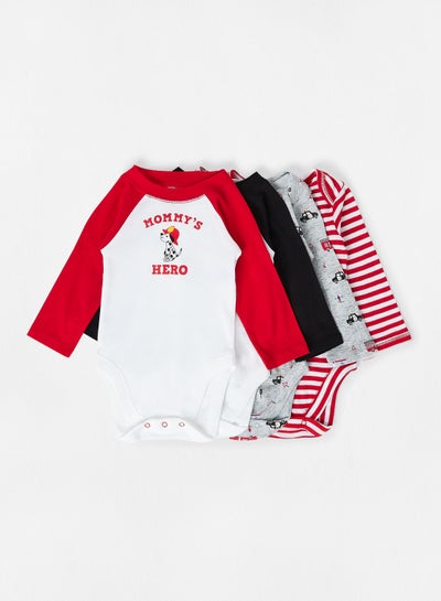 Buy Baby Graphic Bodysuit (Pack of 4) Multicolour in UAE