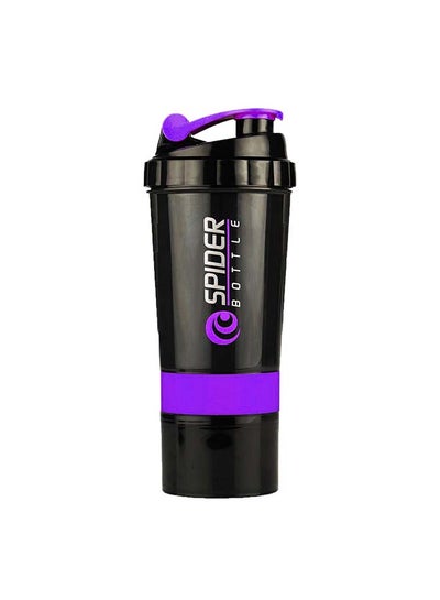 اشتري Protein Shaker Sports Water Bottle With Non Slip 3 Layer Twist Off 3oz Cups With Pill Tray, Leak Proof Shake Bottle Mixer and Protein Powder Shake Cup With Storage 0.5كجم في الامارات