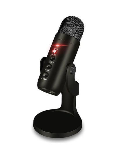 اشتري USB Microphone Computer PC Mic Cardiod Pick-Up Condenser with Stand Black في مصر