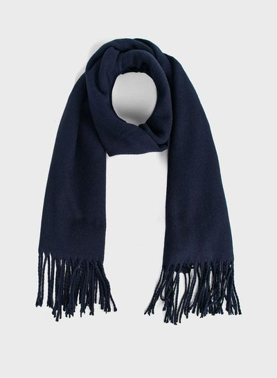 Buy Fringe Hem Scarf Navy in UAE