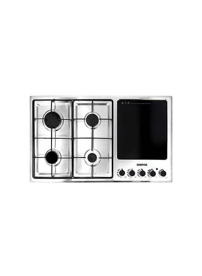 Buy Stainless Steel Built-In Gas Electric Hot Plate Hob GGC31036  4 Burners & 1 Hot Plate  Automatic Ignition System  LPG Gas Type 2800pa  Metal Knob  Cast Iron Pan Support GGC31036 Silver/Black in UAE