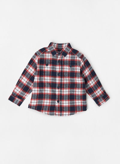 Buy Baby/Kids Plaid Check Shirt Blue/Red in UAE