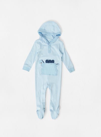 Buy Baby Unisex Dinosaur Onesie Blue in UAE