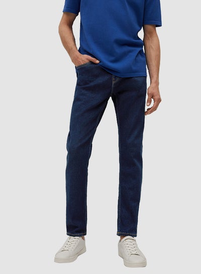 Buy Tapered Fit Jeans Blue in UAE