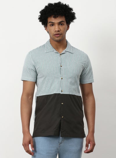 Buy Regular Fit Short Sleeve Shirt Green in Saudi Arabia