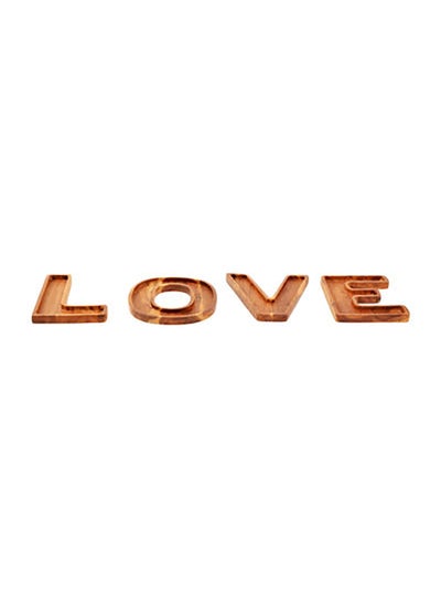 Buy 4-Piece Love Shape Serving Board Brown 24 × 11 × 25centimeter in UAE