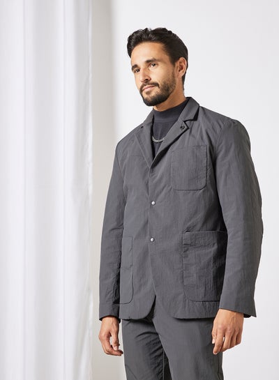 Buy Button Down Blazer Grey in UAE