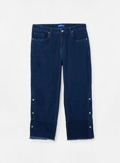 Buy Button Detail Jeans Blue in Saudi Arabia