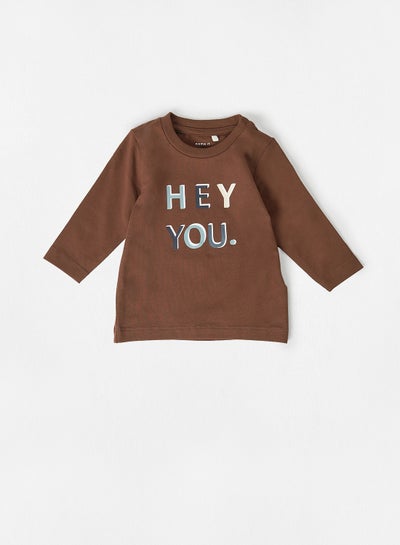 Buy Infant Hey You T-Shirt Brown in Saudi Arabia