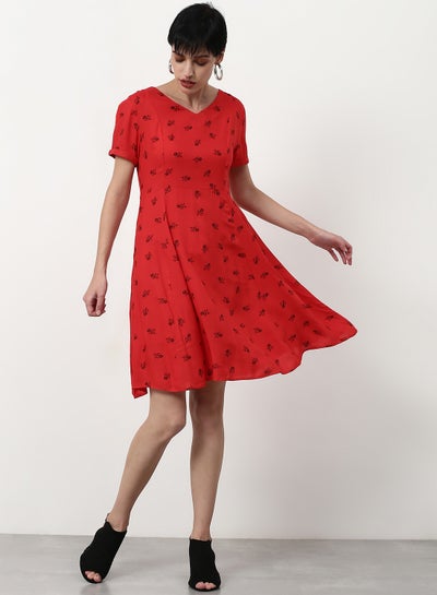 Buy Regular Fit Casual Dress Red in UAE