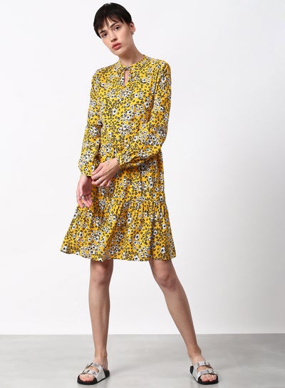 Buy Regular Fit Casual Dress Yellow in Saudi Arabia